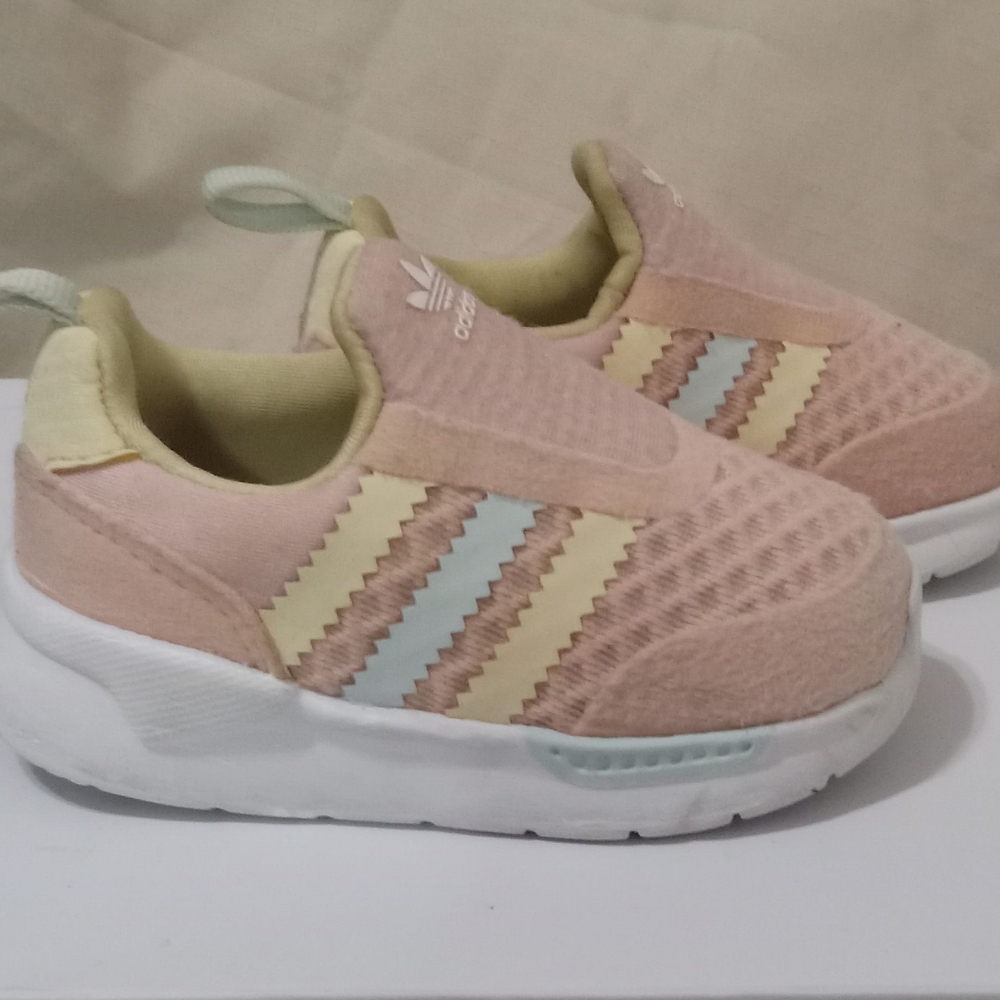 Adidas Kids Pastel Pink and Yellow Sneakers